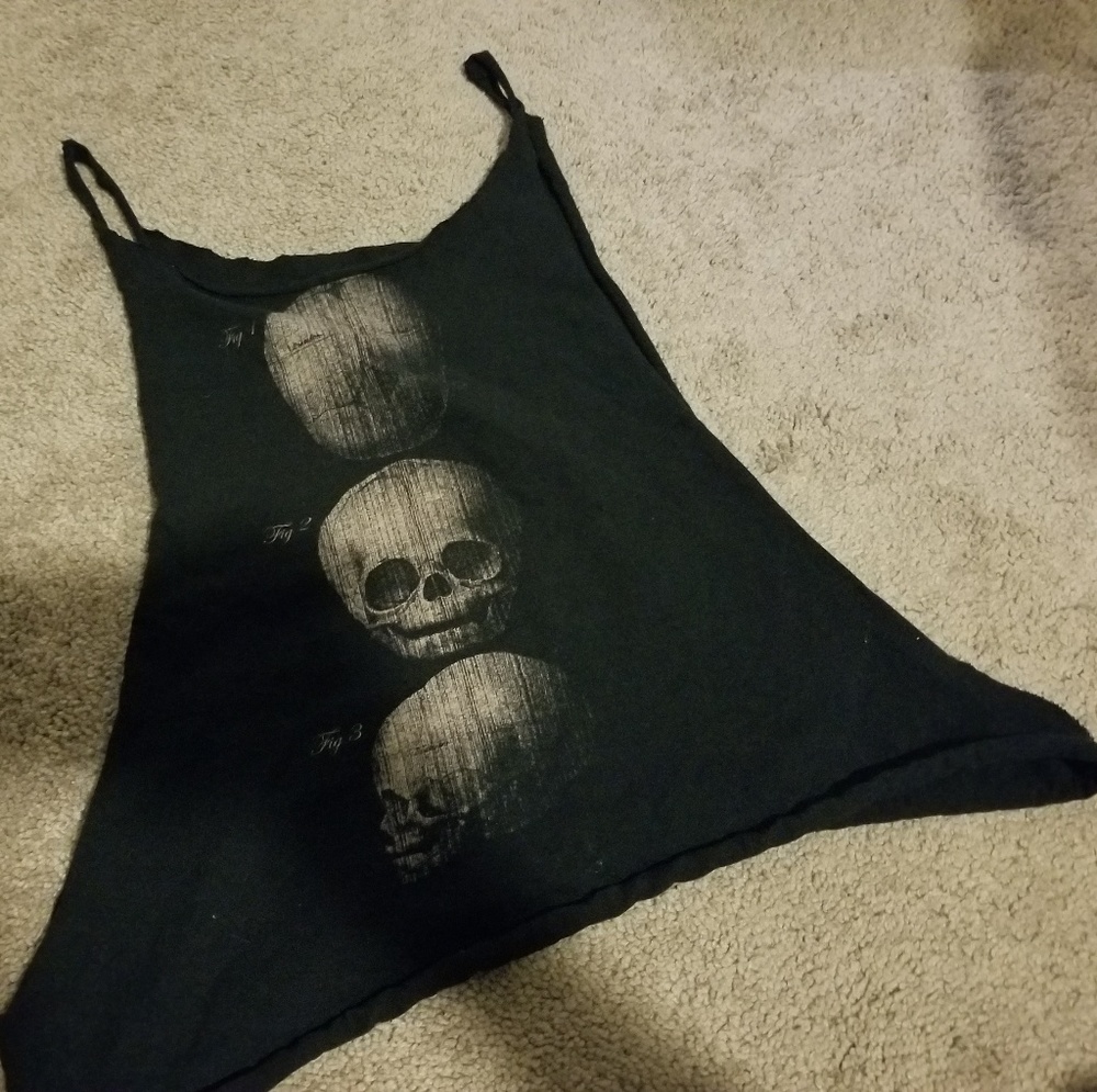 Spooky Baby Skull Crop Top